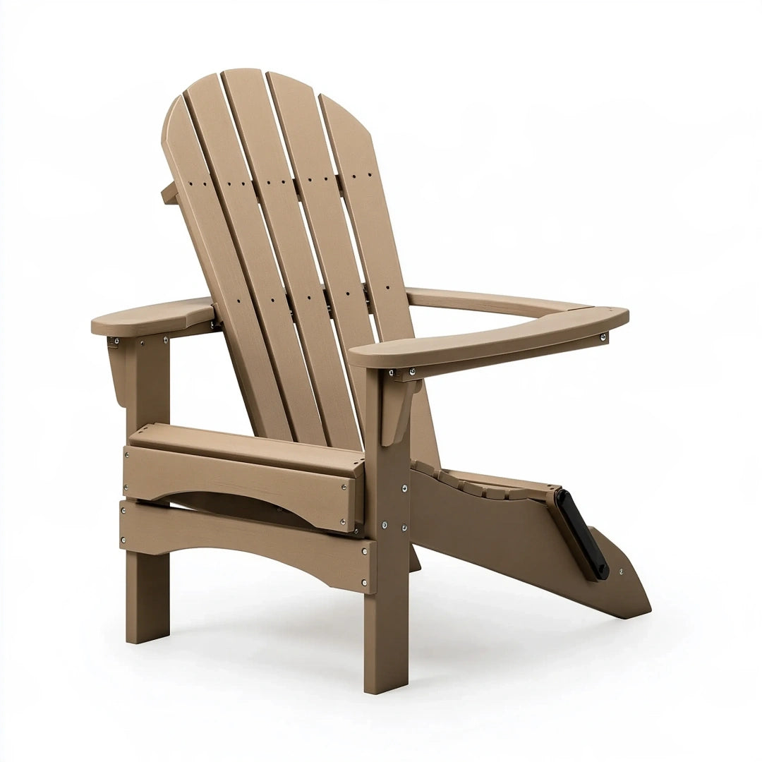 Adirondack Gartenstuhl 90 x 76 x 105 cm Kunststoff Taupe mit Liegefunktion