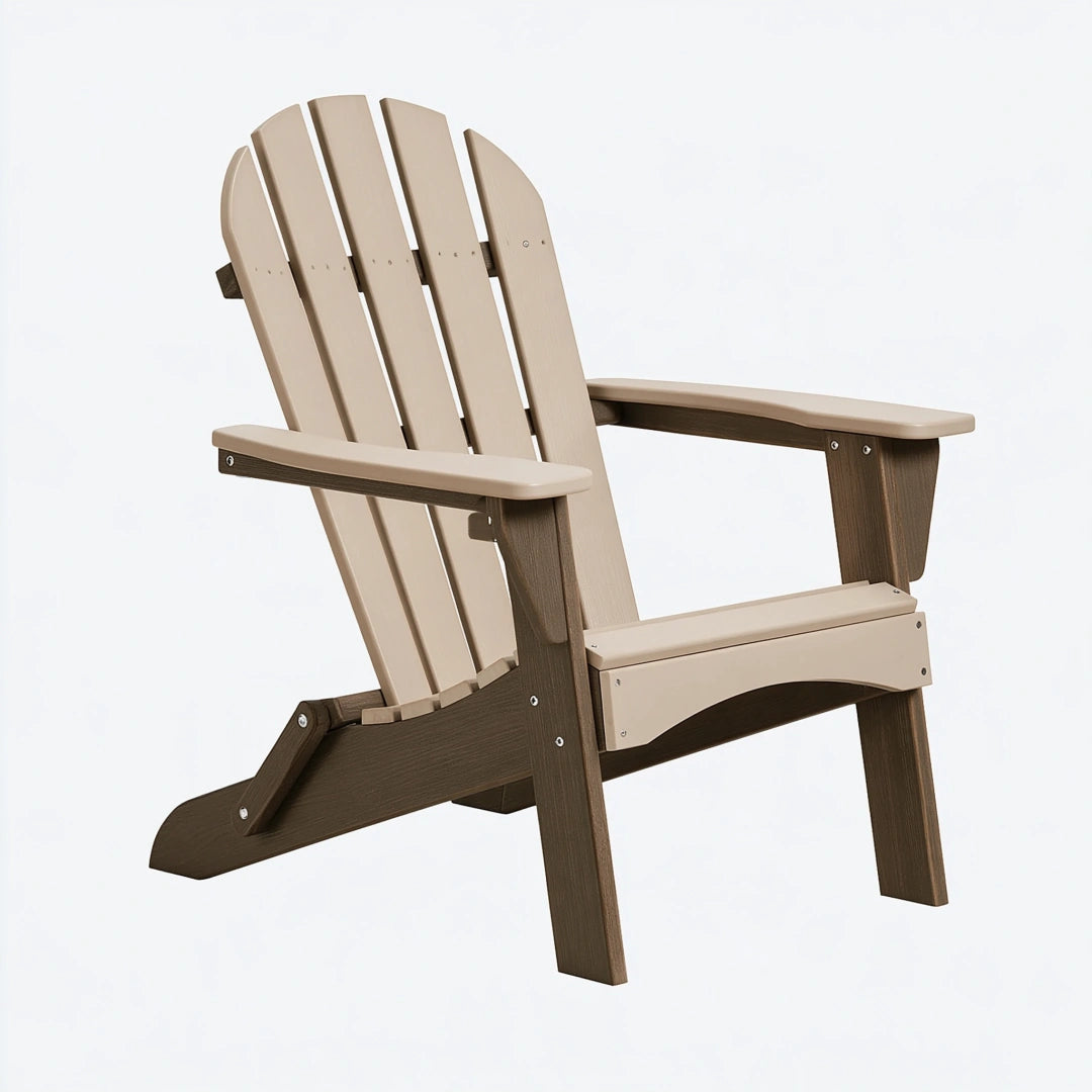 Adirondack Gartenstuhl 80 x 85 x 98 cm Kunststoff Beige Braun mit Armlehnen