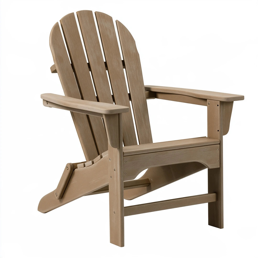 Adirondack-Gartenstuhl 80 x 88 x 98 cm in Taupe aus Kunststoff mit hoher Rückenlehne