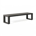 Sitzbank 180 x 40 x 45 cm aus Metall Schwarz für Innen- und Außenbereich - Modernes Lamellendesign