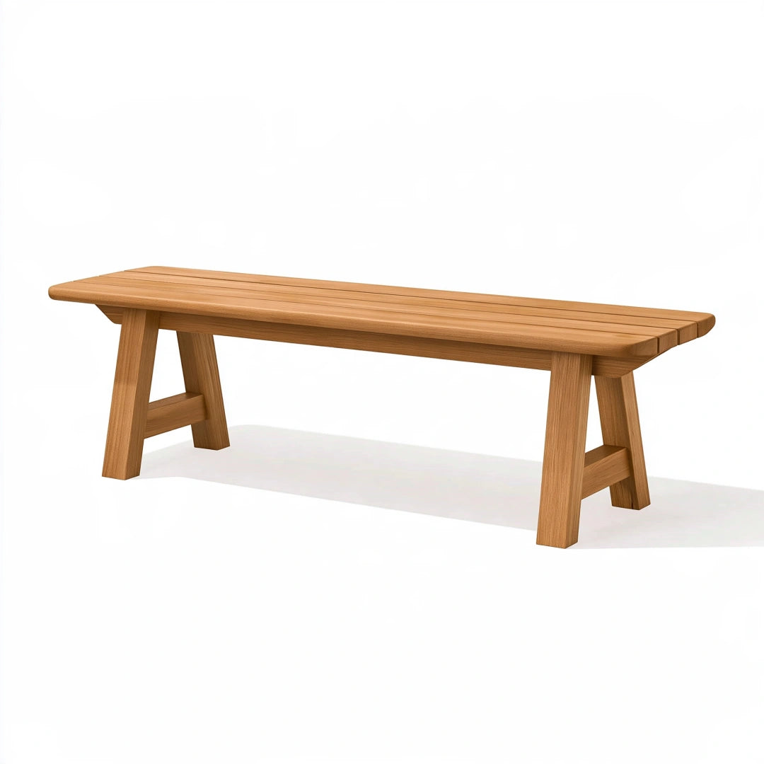 Holzbank 180 x 40 x 45 cm Natur - Sitzbank im minimalistischen Stil