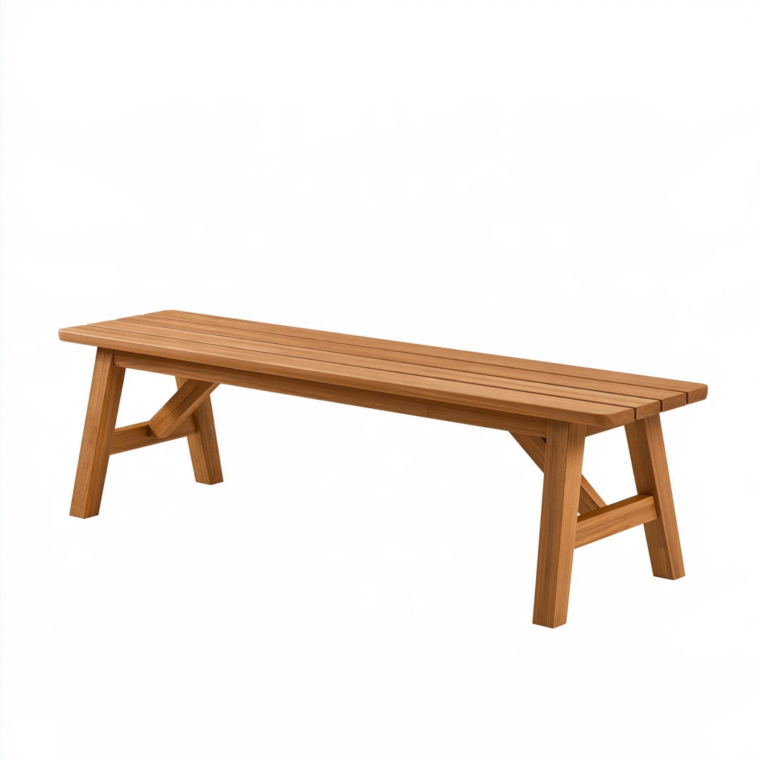 Gartenbank 180 x 40 x 45 cm aus Holz Naturbraun mit Lattenfläche