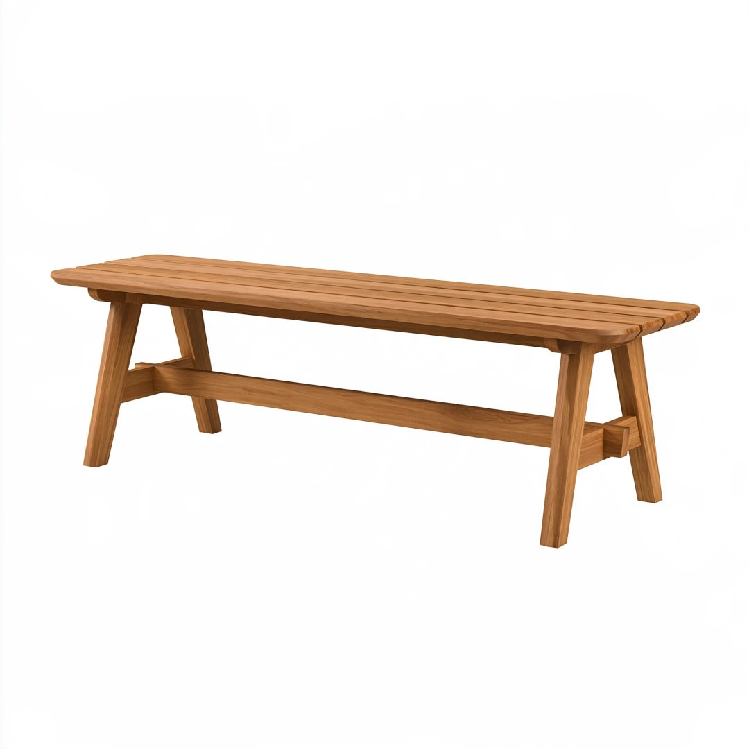 Gartenbank 180 x 40 x 45 cm aus Holz Naturbraun - Lattenoptik für Außenbereich