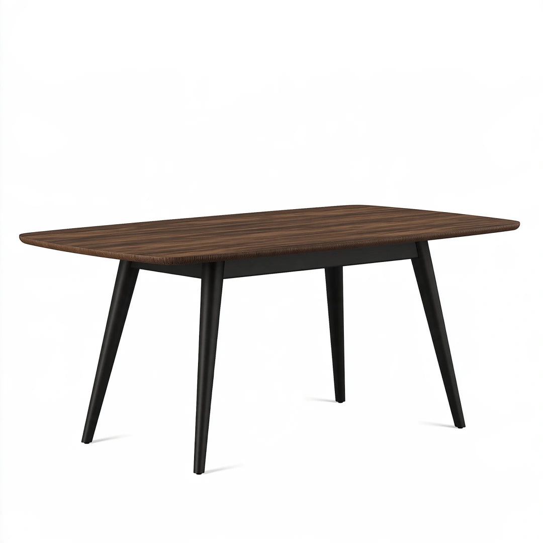 Esstisch 160 x 80 x 75 cm Holzwerkstoff Braun Schwarz - rechteckiger Tisch im modernen Stil